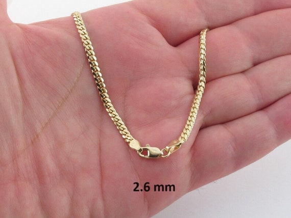 14k Solid Yellow Gold Miami Cuban Chain Necklace (2.6 Mm