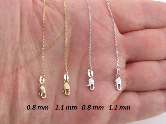 18k Yellow Gold Diamond Cut Cable Chain 