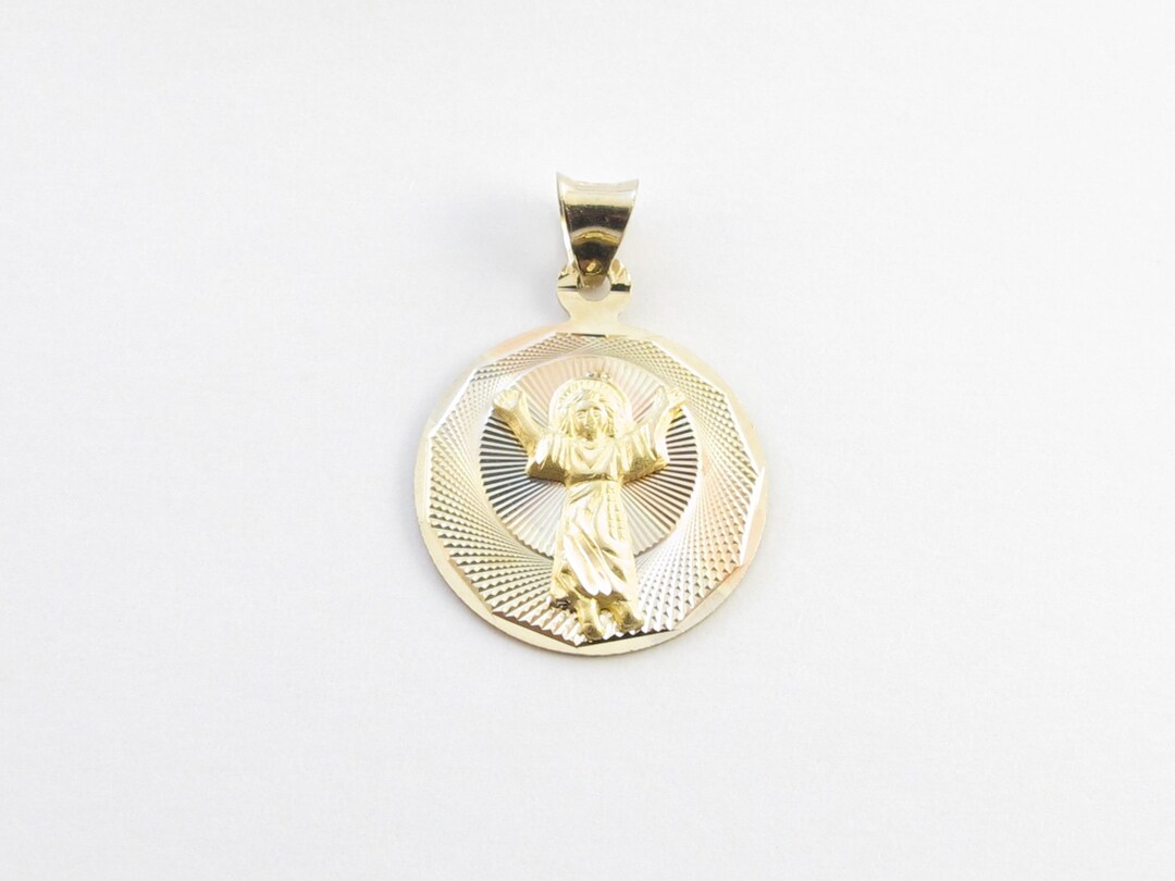 14k Yellow White Rose Gold Virgin Mary Charm Pendant - Lady of ...