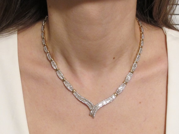 14K ゴールド ダイヤモンド ネックレス 5.00 カラット