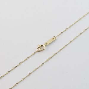 Singapore Chain Necklace 14k Yellow Gold 0.8 mm ,1.0 mm , 1.5 mm , 1.7 mm Available In 16 18 20 22 24 Round Spring clasp image 4