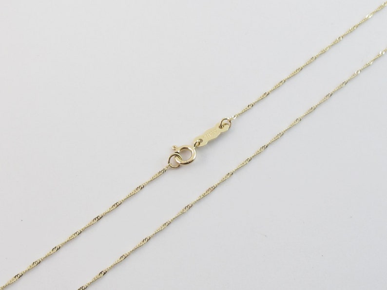 Singapore Chain Necklace 14k Yellow Gold 0.8 mm ,1.0 mm , 1.5 mm , 1.7 mm Available In 16 18 20 22 24 Round Spring clasp image 4
