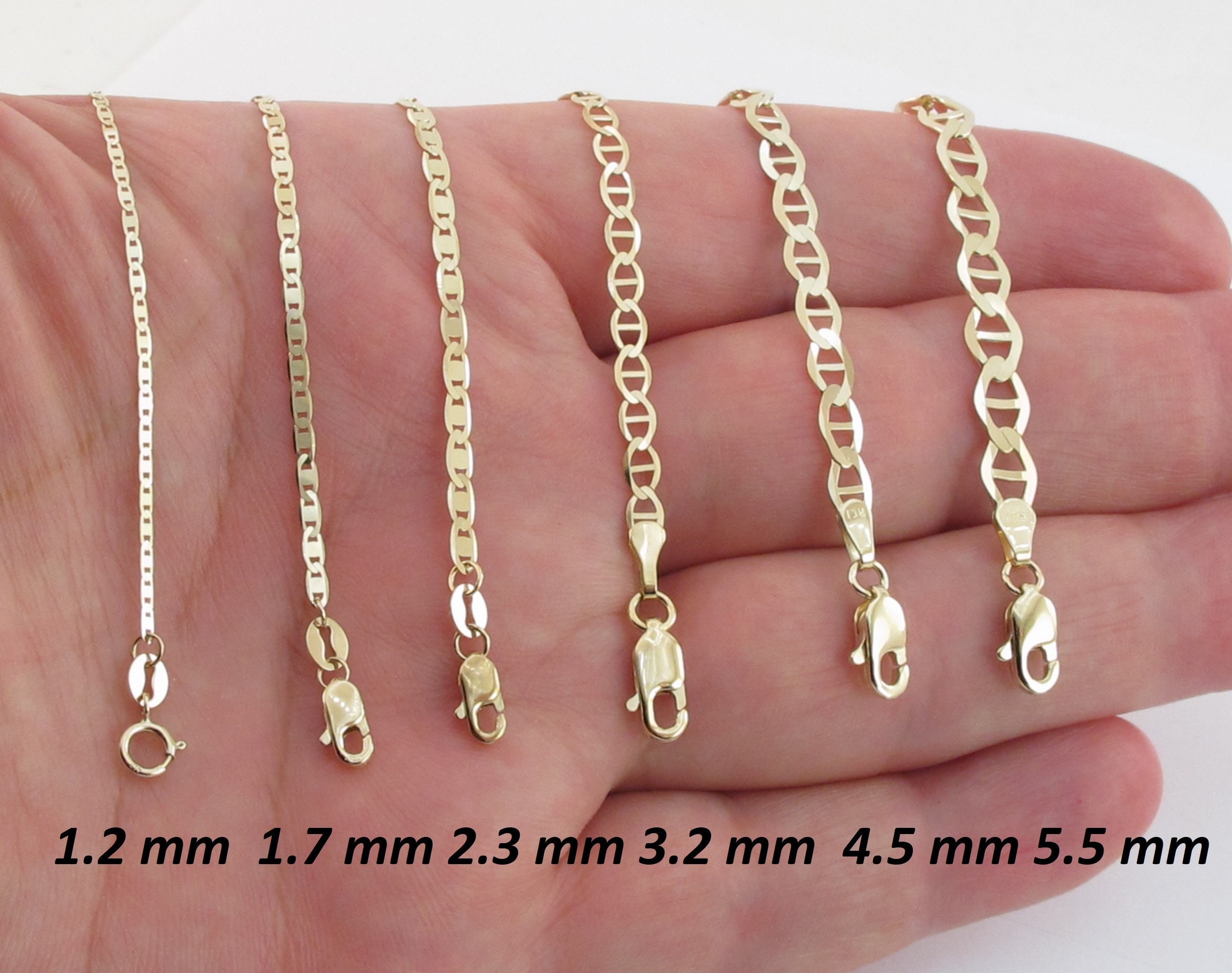 COLLAR CADENA ANCLA MARINERO ORO AMARILLO 10K - ESLABONES INFLADOS 17 MM, HECHO EN ITALIA