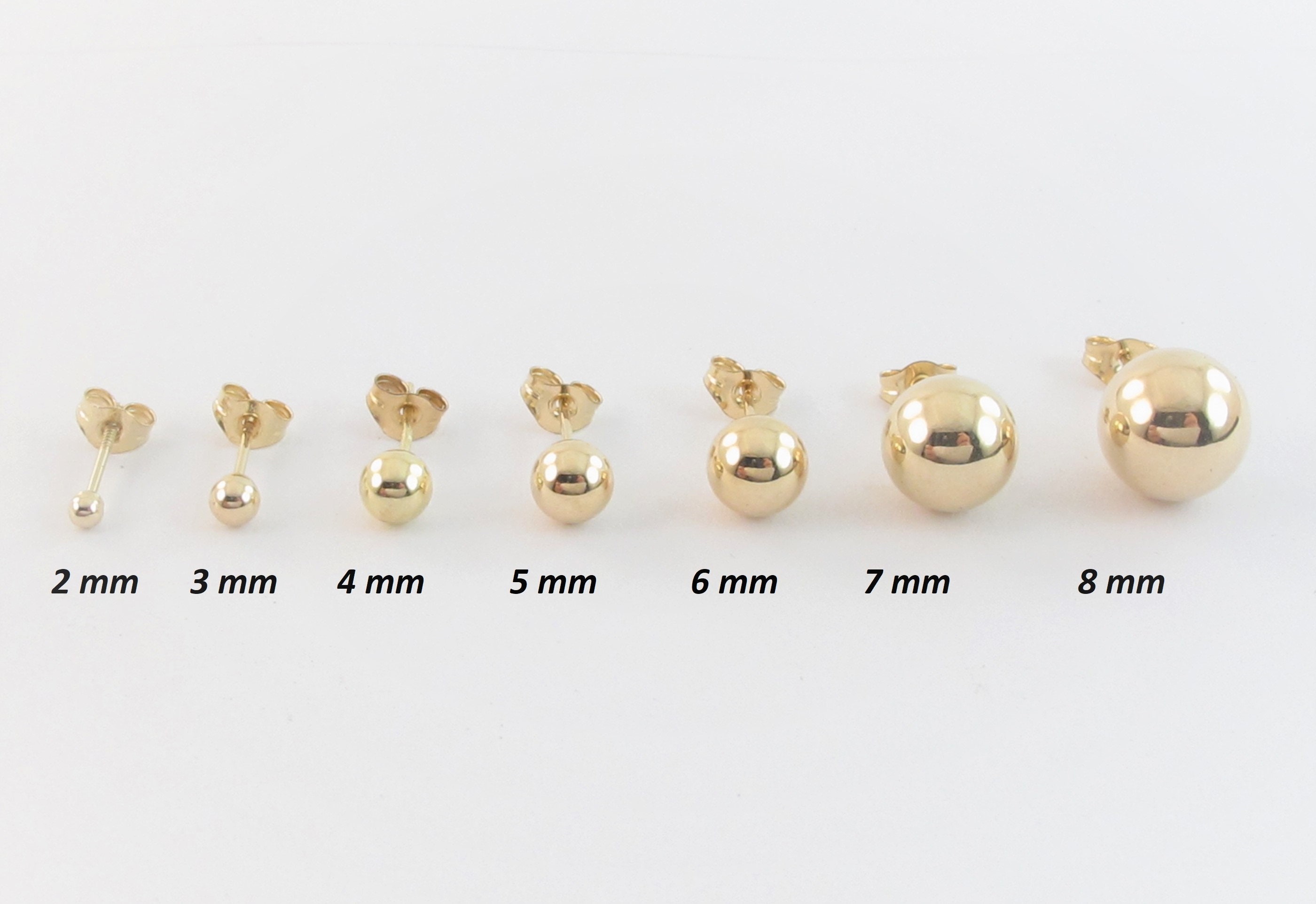 Buy Stainless Steel Ball Stud Earrings - Gold Tone Five Pair Set Jewelry  Sizes 2mm 3mm 4mm 5mm 6mm at Amazon.in