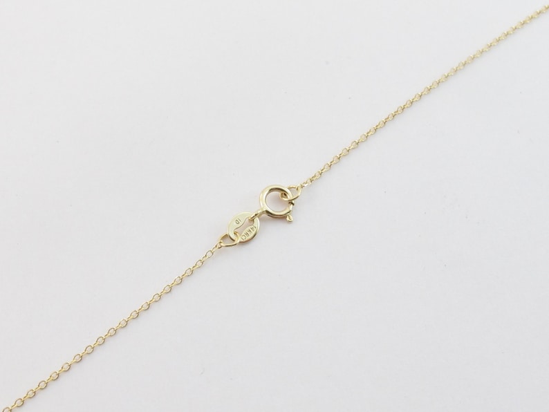 14k Solid Yellow Gold Cable Chain 16 18 20 0.6 mm , 0.8 mm , 1.1 mm Shiny Diamond Cut Chains image 6