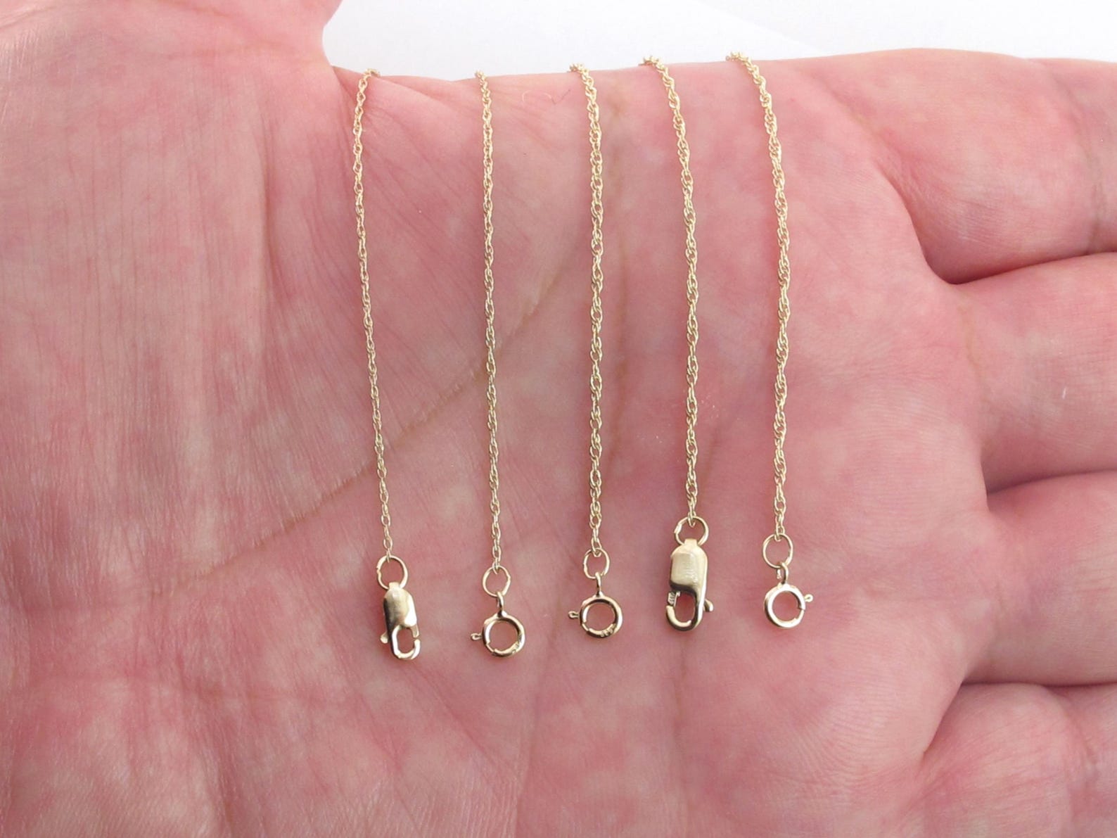 14k Yellow Gold Rope Chain - 18 Inch (0.8-1.2 Mm) - Etsy