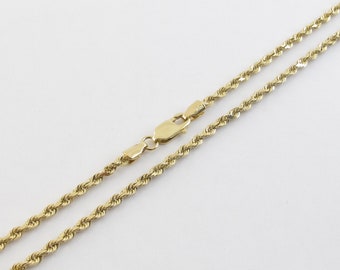 14k Yellow Gold Rope Chain Necklace 18"