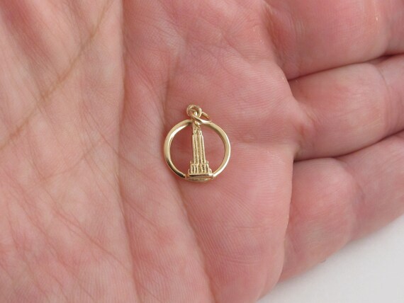 14k Yellow Gold Empire State Building Charm Etsy
