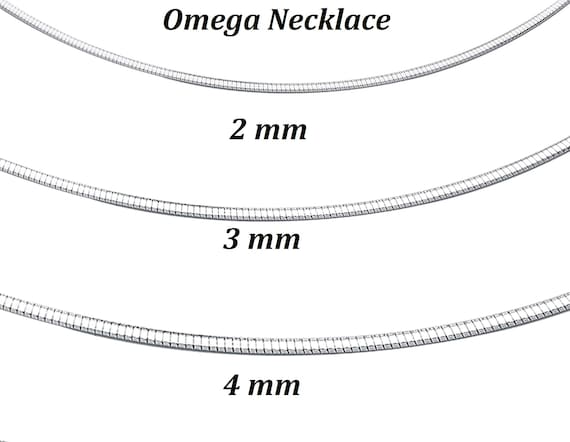 14k white gold omega cheap necklace