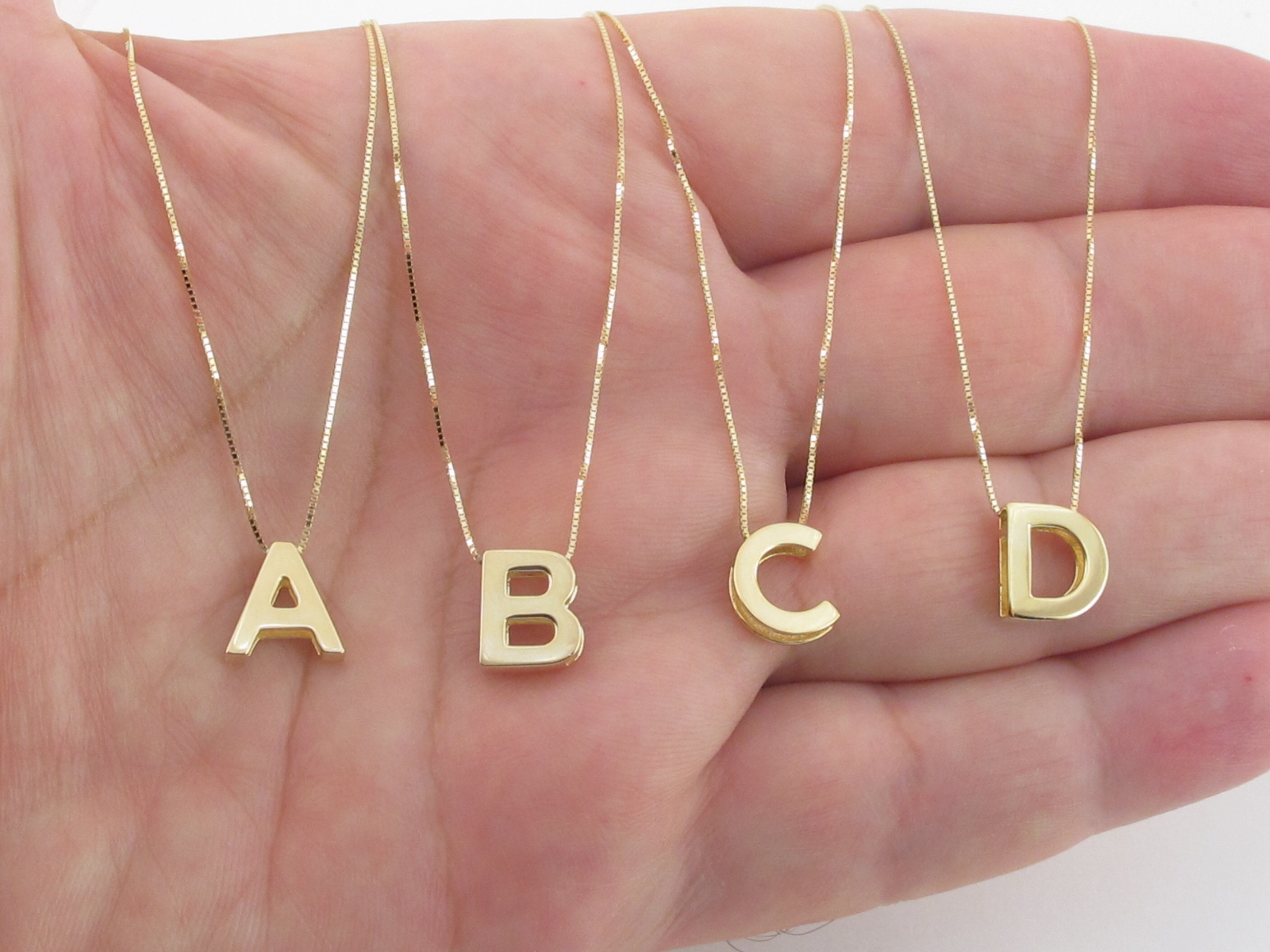 14k Gold Initial Charm - Etsy