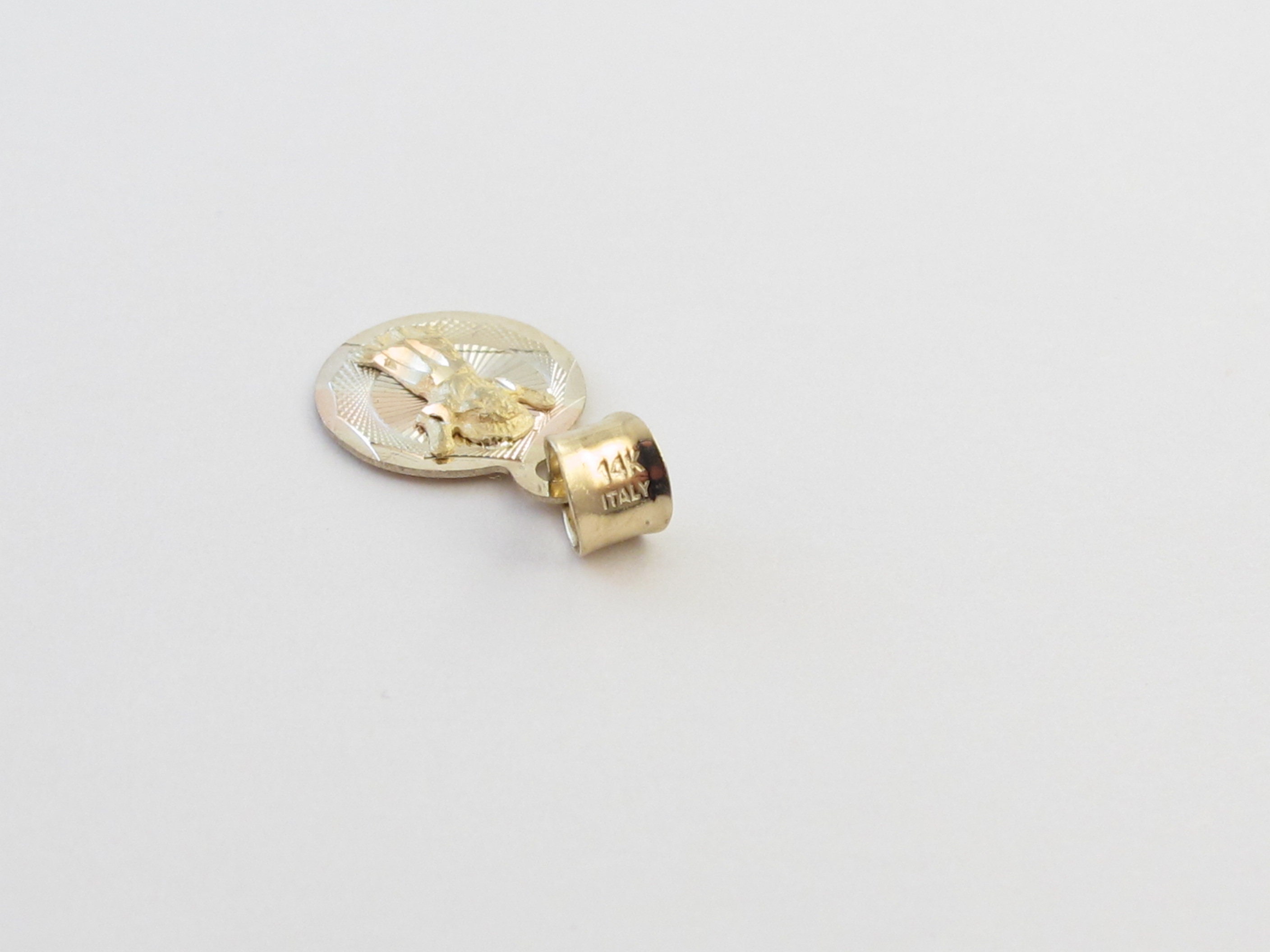 14k Yellow White Rose Gold Virgin Mary Charm Pendant - Lady of ...