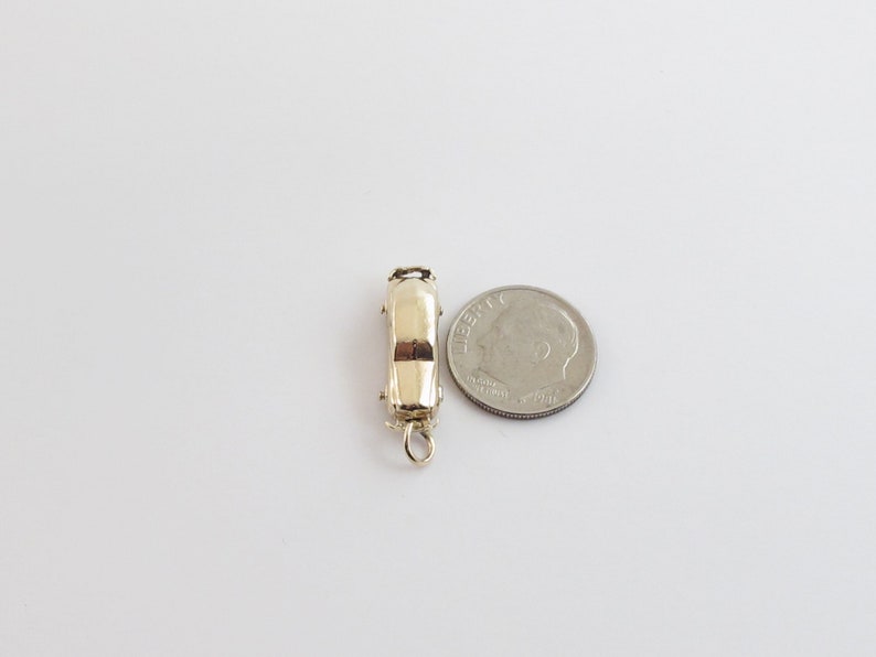14k Yellow Gold Vintage Car Charm Pendant Car With Moving Wheels