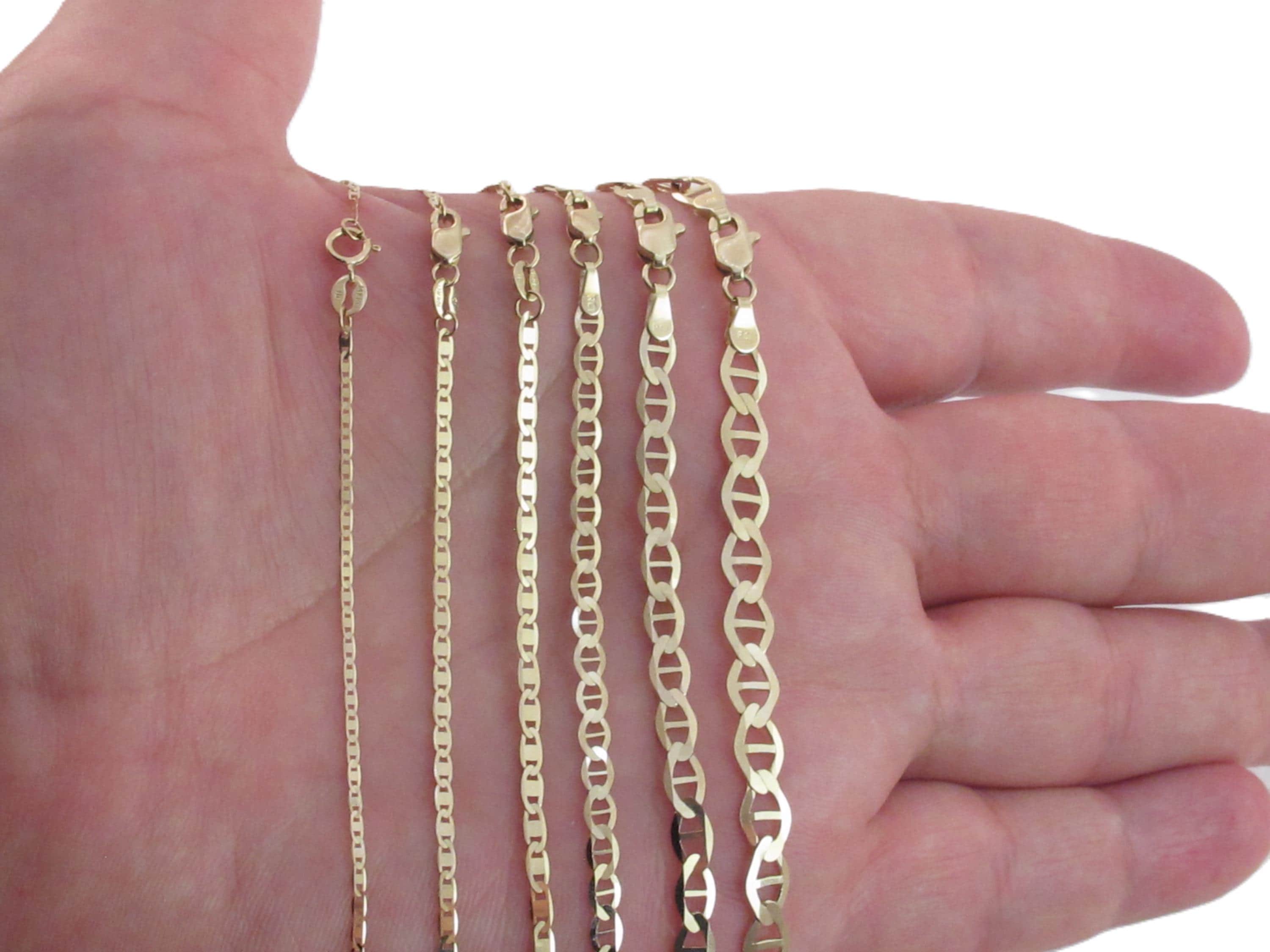Collana A Catina Oro Giallo 10K Regolabile 56 Cm Spessore 0,9 Mm Con Moschettone