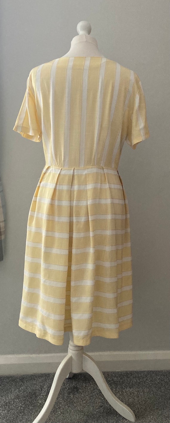 Original 1950s lemon and white striped dress - image 7