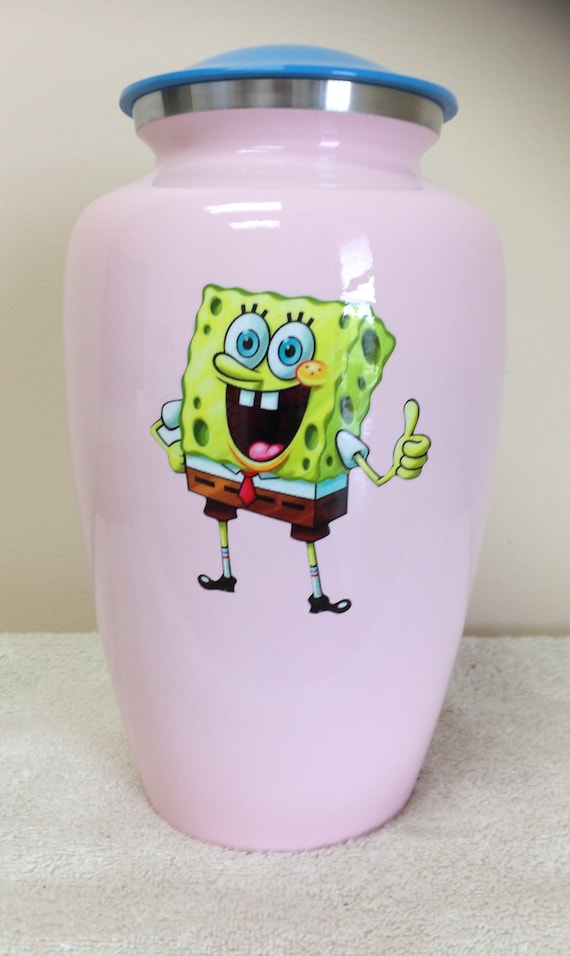 Pink Sponge Bob large cremation urn