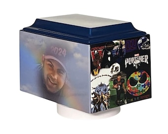 Custom Designed and Personalized Fiberglass Box Cremation Urn