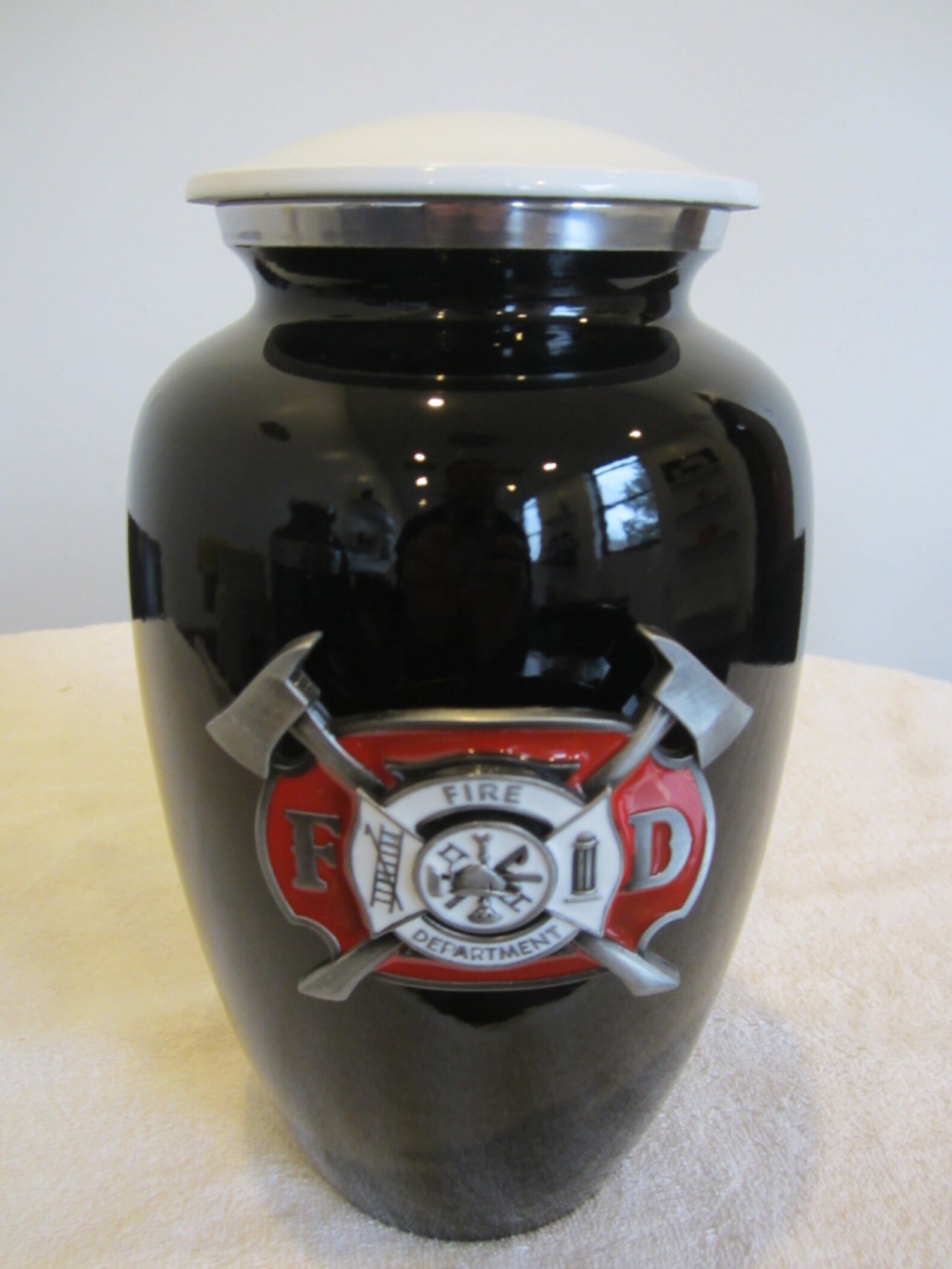 868 Firemen Fire Fighter Black Metal Cremation Funeral Urn Etsy