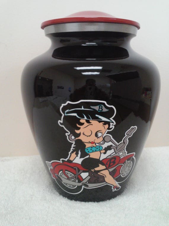 305 Black Betty Boop Vase Adult Memorial Cremation Urn Etsy