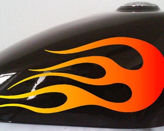 Black With Flames Adult Motorcycle Gas Tank Memorial Cremation Urn-Live to ride