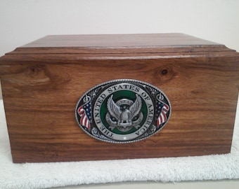 902 Wood Federal Civil Servant US Seal Cremation Urn