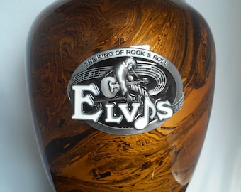 Marbled gold & black Elvis cremation urn - 892