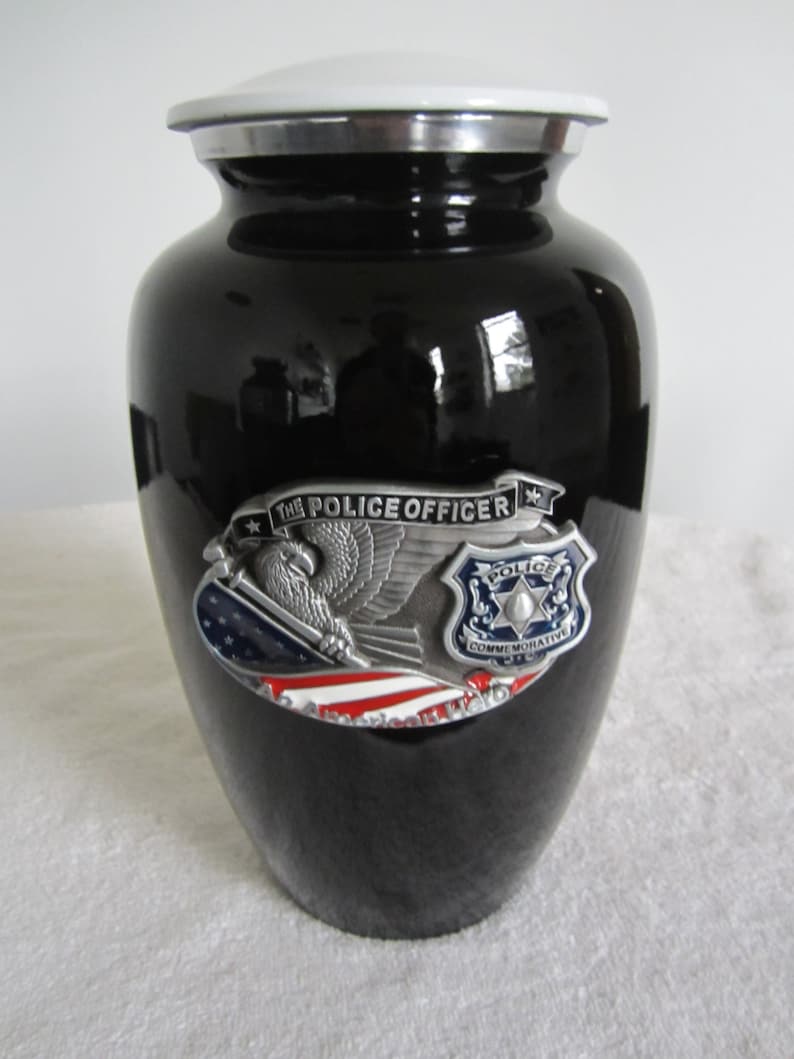 835 Policemen Officer Black Metal Cremation Funeral Urn - Etsy