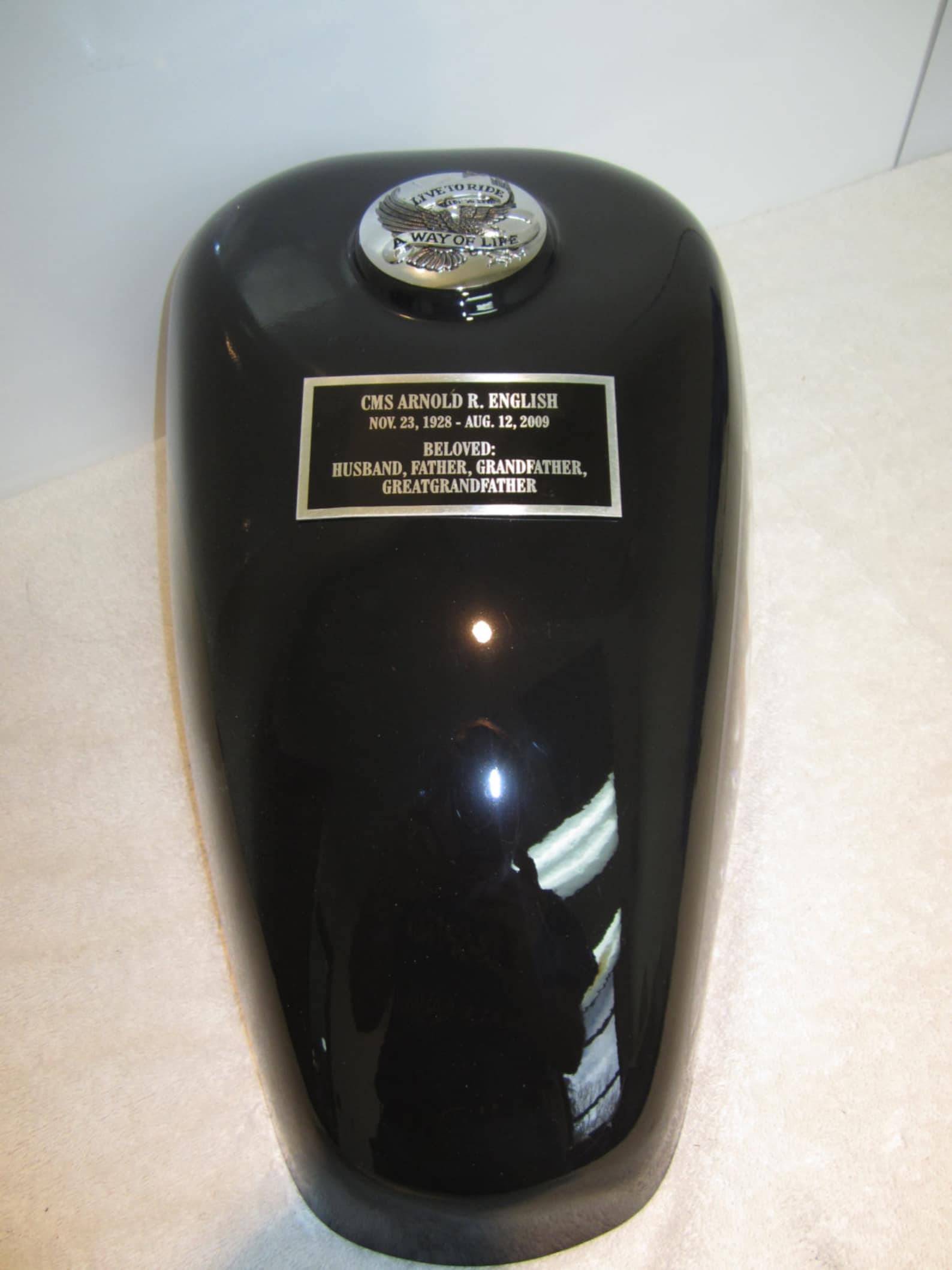 310 Black Adult Motorcycle Gas Tank Memorial Cremation Etsy