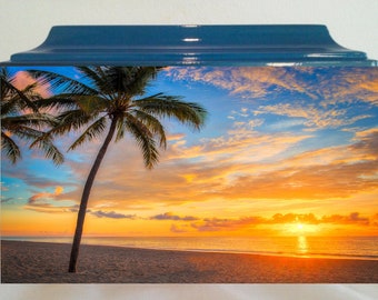 Tropical Beach sunset scene Adult Memorial cremation urn-