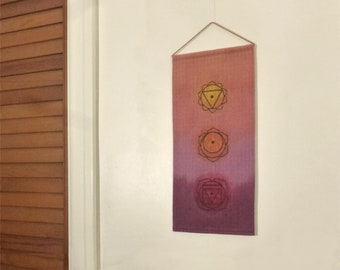 Grounding Chakras, Small Fiber Art Wall Hanging, Original Art