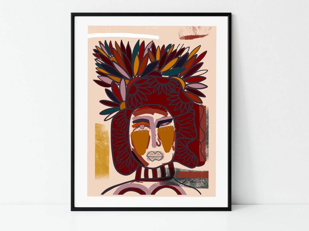 Abstract Warrior Pattern Abstract Warrior Illustration modern Print-colorful - Etsy