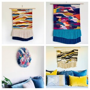 Wall decor Custom Woven Wall Hanging: Boho Fibre Art Tapestry, Personalised Colours image 3