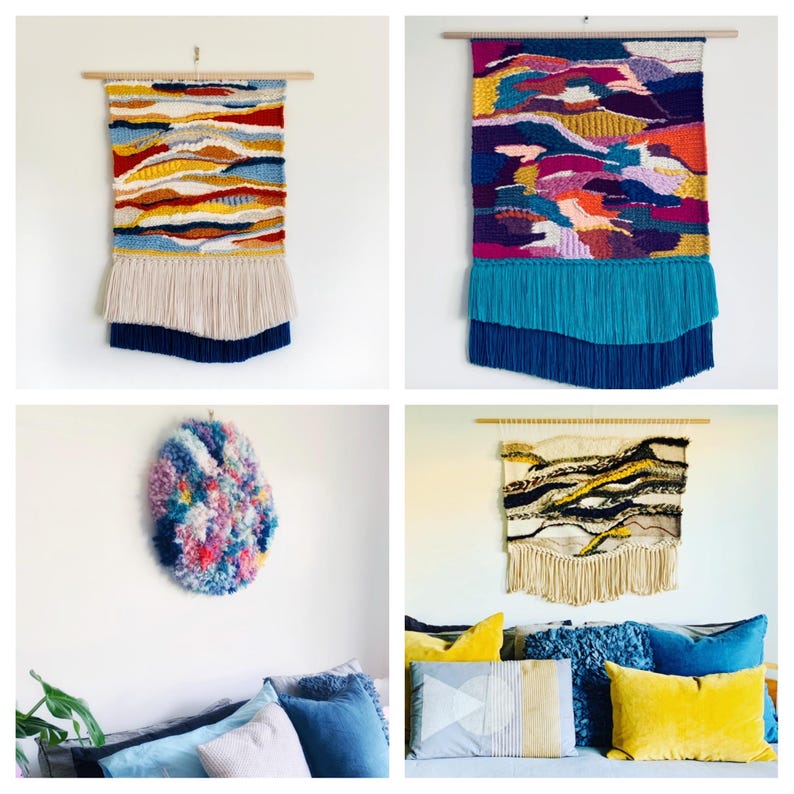 Wall decor Custom Woven Wall Hanging: Boho Fibre Art Tapestry, Personalised Colours image 3