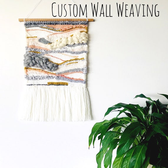 Wall decor Custom Woven Wall Hanging: Boho Fibre Art Tapestry, Personalised Colours