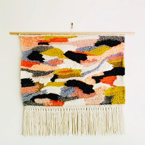 Wall decor Custom Woven Wall Hanging: Boho Fibre Art Tapestry, Personalised Colours image 5