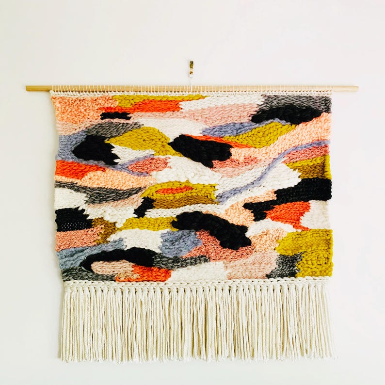 Wall decor Custom Woven Wall Hanging: Boho Fibre Art Tapestry, Personalised Colours image 5