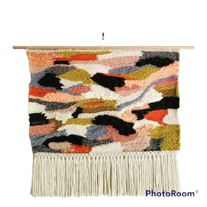 Arazzo da parete intrecciato / Fiber Art / Decorazione da parete Boho / Arazzo intrecciato a mano / Arte da parete moderna / Pronto per la spedizione