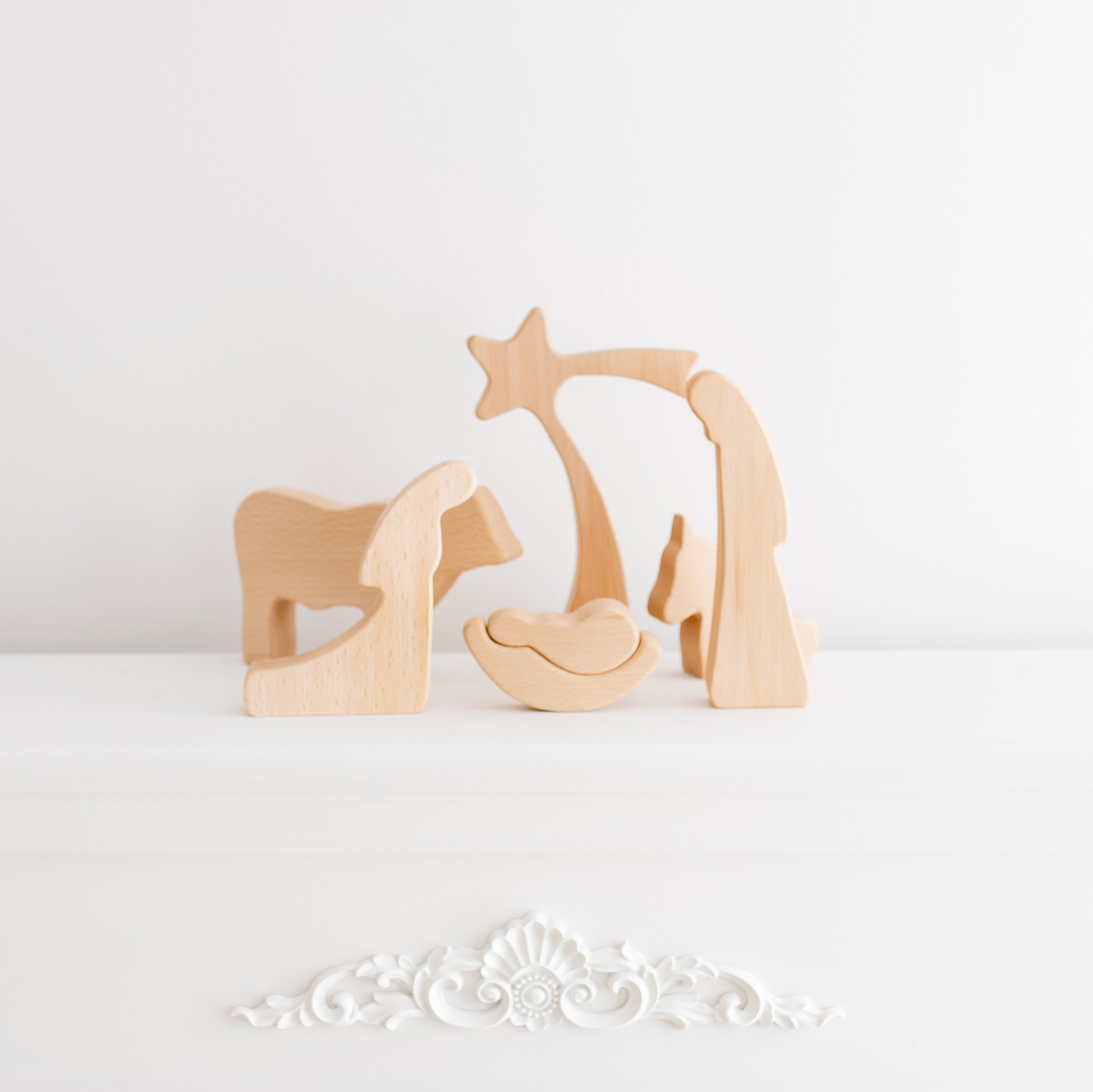 Wood Nativity Scene Modern Nativity Unique Nativity Wooden Etsy