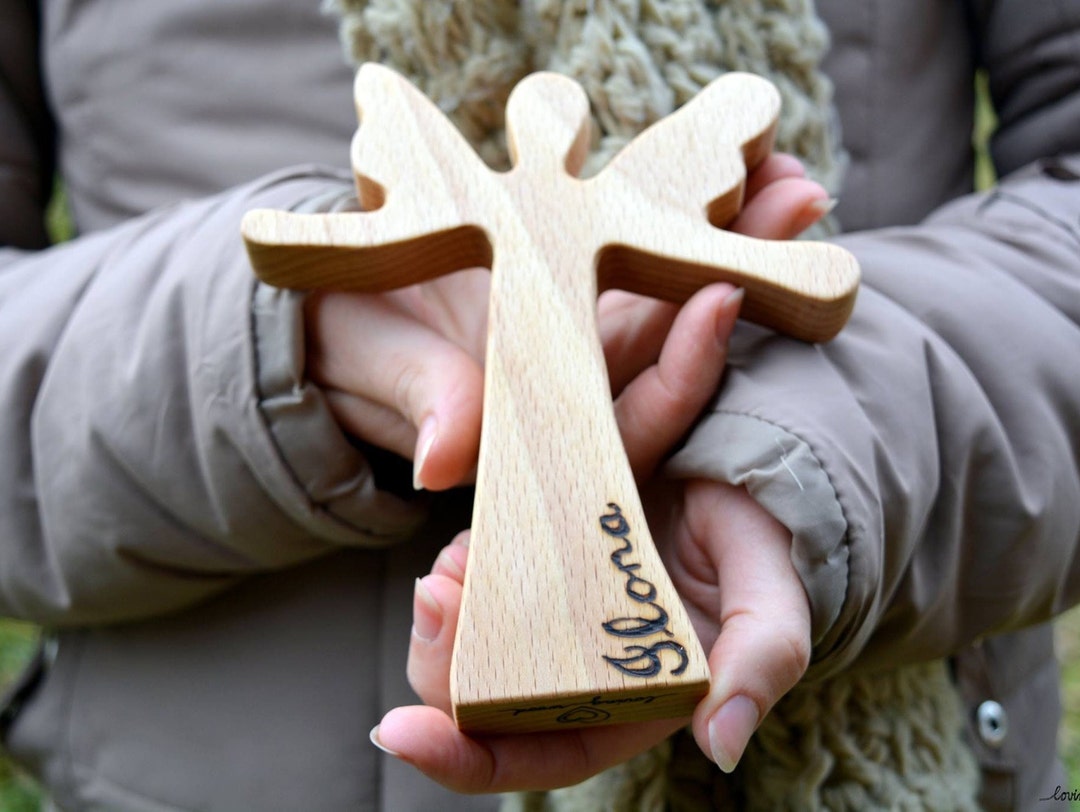 Wood Angel Wooden Angel Wood Decoration Guardian Angel Etsy