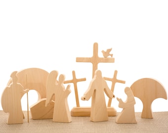 Modern Easter Nativity, Osterkrippe, Easter Scene, Wooden Easter Scene, Beautiful Easter Nativity
