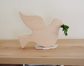 Wooden Dove Decor Dove of Peace Peace Dove Wooden Peace Dove to Use With Green Branch Wooden Dove for Green Branch Pentecost Decor