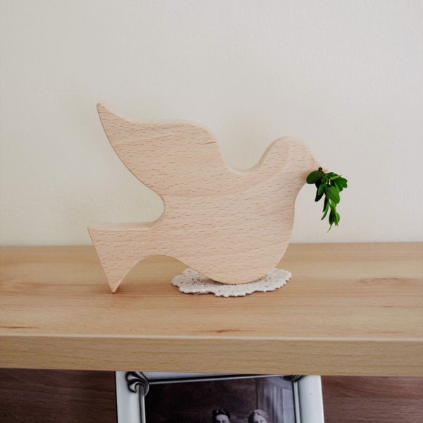 Wooden Dove Decor Dove of Peace Peace Dove Wooden Peace Dove to Use With Green Branch Wooden Dove for Green Branch Pentecost Decor