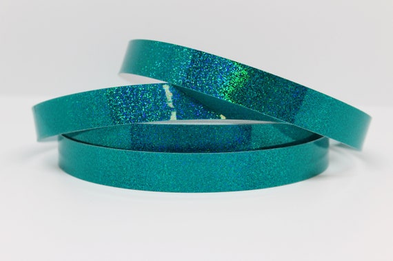 3/4 Teal Holographic Glitter JAMtape - Hula Hoop Tape - Fish Lure Tape -  Decorative Craft Tape - 50, 100, 150ft Rolls