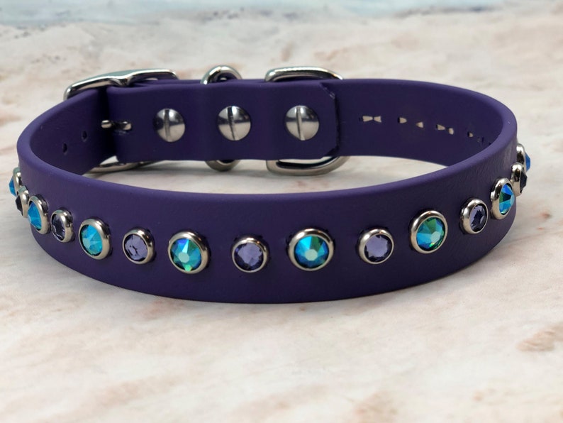 Custom Dog Collar Choose Biothane and Crystal Color Etsy