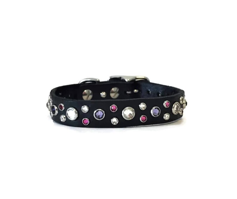 Fancy Dog Collar Crystal Girl Dog Collar Leather Dog ...