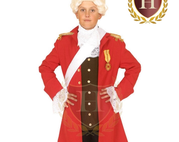 Kids' Colonial King George III Costume - Perfect for History Projects, Colonial Reenactments