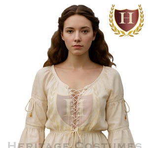 Ladies Long-sleeve Lace-up Renaissance Blouse