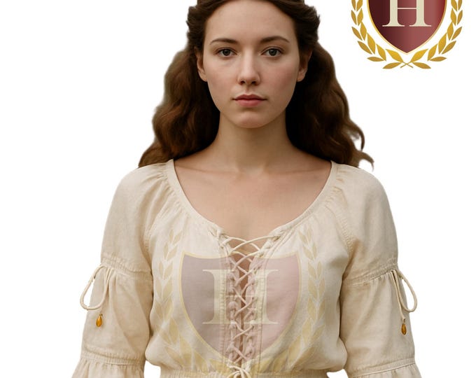 Ladies Long-sleeve Lace-up Renaissance Blouse