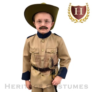 Theodore &quot;Teddy&quot; Roosevelt Children&#39;s Rough Rider Costume, Spanish American War Uniform