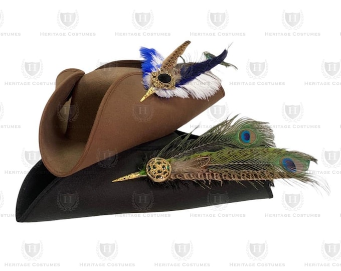 Swashbuckler Pirate Hat, Buccaneer Tricorn Hat