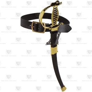 Military Black Waist Belt and Officer&#39;s Sword Set, Military Sword Saber Set